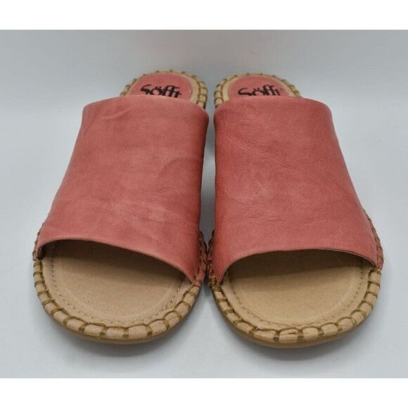 Sofft Womens Size 8.5 Nalanie Pink Leather Open Toe Slide Sandals Shoes - Picture 7 of 12